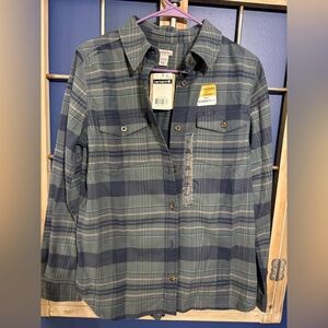 Carhartt Women’s Green and Navy Plaid Shirt